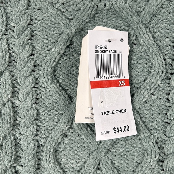 NWT Hippie Rose XS sage green chenille cable knit sweater - Picture 4 of 6